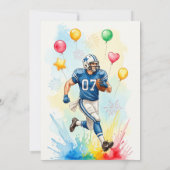 サッカーの誕生日パーティーへの招待，バルーンおもしろい 招待状 (裏面)