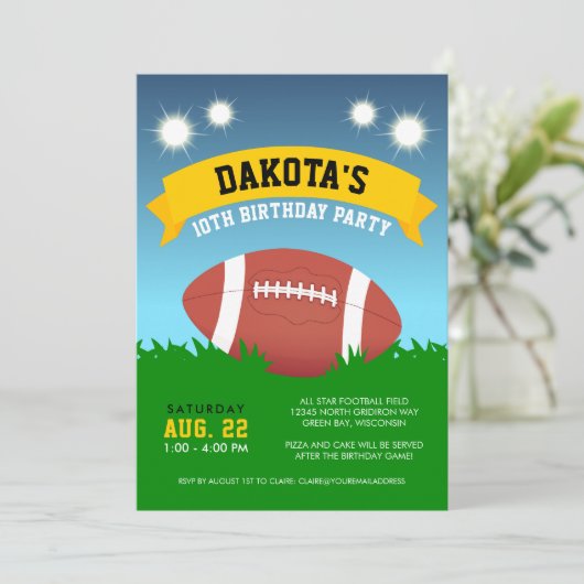 サッカーの誕生日パーティーへの招待 招待状 (スタンド正面)