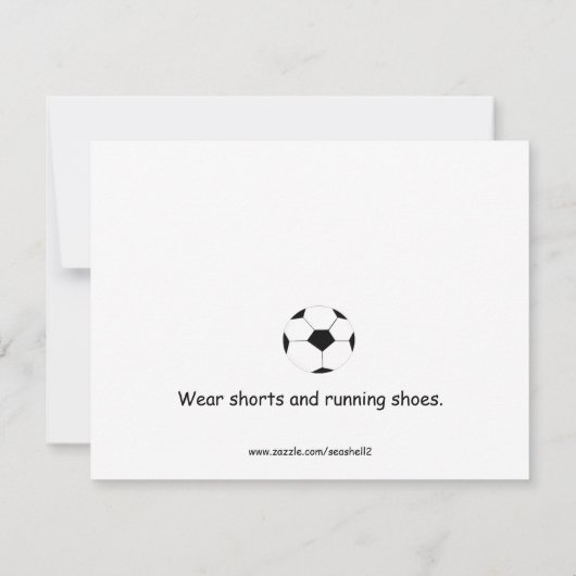 サッカーの誕生日パーティーへの招待 招待状 (裏面)