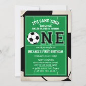 サッカーの誕生日パーティーへの招待 招待状 (正面)
