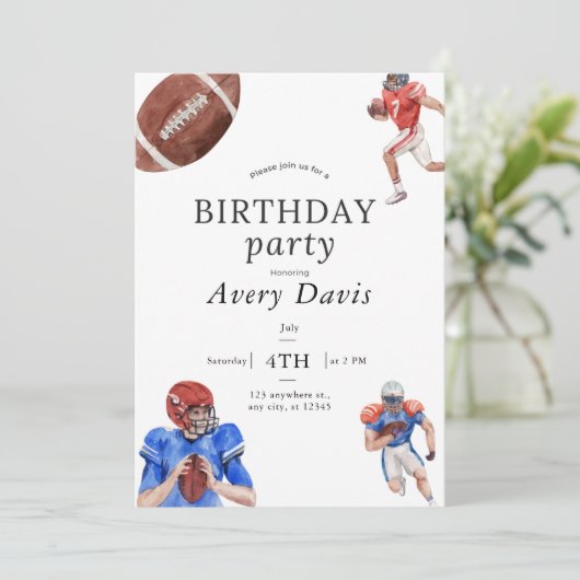 サッカーの誕生日パーティーへの招待 招待状 (スタンド正面)