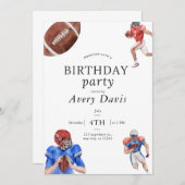 サッカーの誕生日パーティーへの招待 招待状 (正面/裏面)