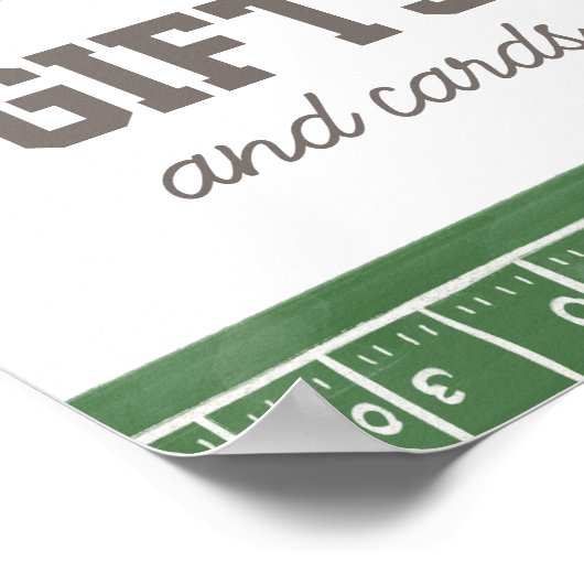 サッカーの誕生日パーティーカードとギフトサイン ポスター (角)