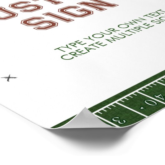 サッカーの誕生日パーティーテーブルの看板 ポスター (角)