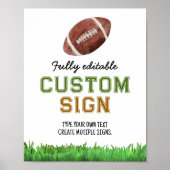 サッカーの誕生日パーティーテーブルの看板 ポスター (正面)