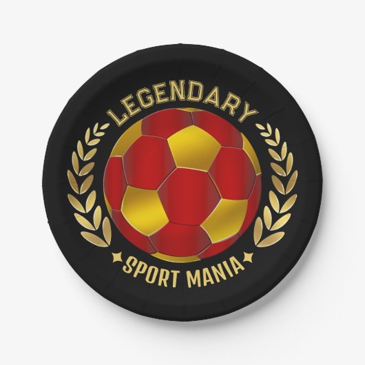 サッカーの誕生日パーティーデザイン ペーパープレート (正面)