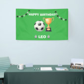 サッカーの誕生日パーティーバナー(名入れ可) 横断幕 (トレードショー)