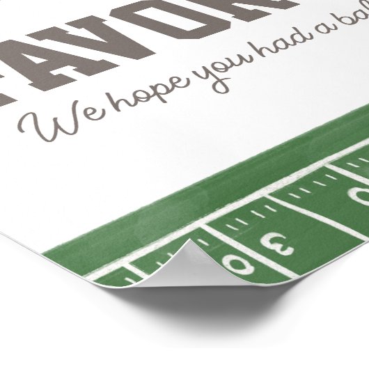 サッカーの誕生日パーティー好意サイン ポスター (角)