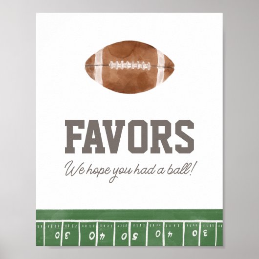 サッカーの誕生日パーティー好意サイン ポスター (正面)