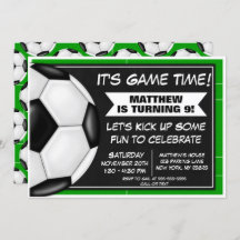 サッカーの誕生日パーティー招待状サッカーファン