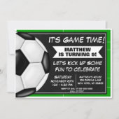 サッカーの誕生日パーティー招待状 サッカーファン向け 招待状 (正面)