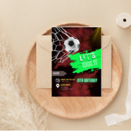 サッカーの誕生日パーティー招待状、フットボール招待状 招待状