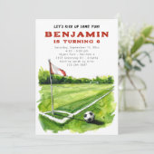 サッカーの誕生日パーティー招待状 - フットボール 誕生日 招待状 (スタンド正面)