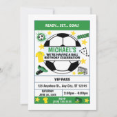 サッカーの誕生日パーティー招待状 招待状 (正面)