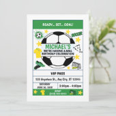 サッカーの誕生日パーティー招待状 招待状 (スタンド正面)