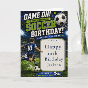 サッカーの誕生日パーティー カード