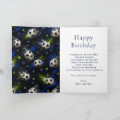 サッカーの誕生日パーティー カード (内部)