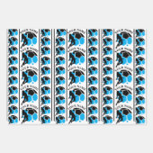 サッカーの誕生日パーティー，サッカーの女の子プレーヤー ラッピングペーパーシート (正面2)