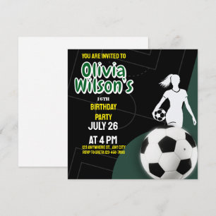 サッカーの誕生日パーティー,サッカー選手の女の子 招待状
