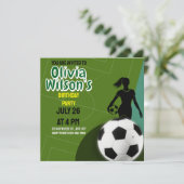 サッカーの誕生日パーティー,サッカー選手の女の子 招待状 (スタンド正面)