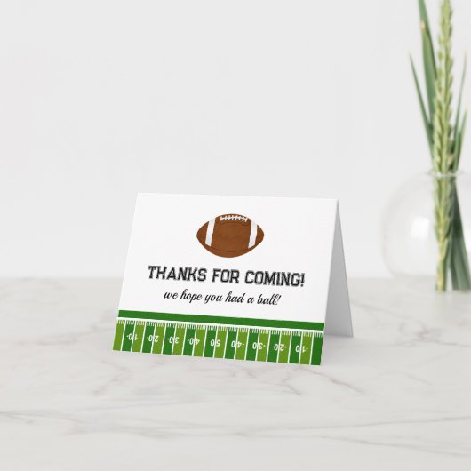 サッカーの誕生日パーティー サンキューカード (正面)