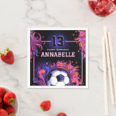 サッカーの誕生日パーティー スタンダードカクテルナプキン (インサイチュ)
