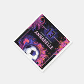 サッカーの誕生日パーティー スタンダードカクテルナプキン (角)