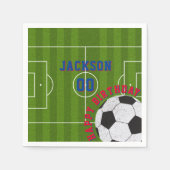 サッカーの誕生日パーティー スタンダードカクテルナプキン (正面)