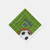 サッカーの誕生日パーティー スタンダードカクテルナプキン (角)