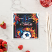 サッカーの誕生日パーティー スタンダードカクテルナプキン (インサイチュ)