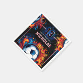 サッカーの誕生日パーティー スタンダードカクテルナプキン (角)