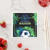 サッカーの誕生日パーティー スタンダードカクテルナプキン (インサイチュ)