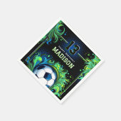 サッカーの誕生日パーティー スタンダードカクテルナプキン (角)