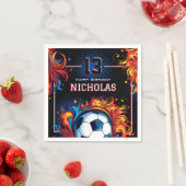 サッカーの誕生日パーティー スタンダードカクテルナプキン (インサイチュ)