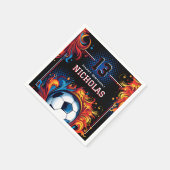 サッカーの誕生日パーティー スタンダードカクテルナプキン (角)