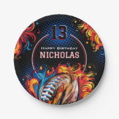 サッカーの誕生日パーティー ペーパープレート (正面)