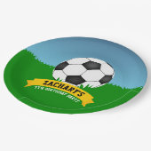 サッカーの誕生日パーティー ペーパープレート (アングル)