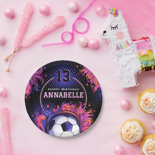 サッカーの誕生日パーティー ペーパープレート (パーティー)
