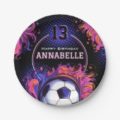 サッカーの誕生日パーティー ペーパープレート (正面)