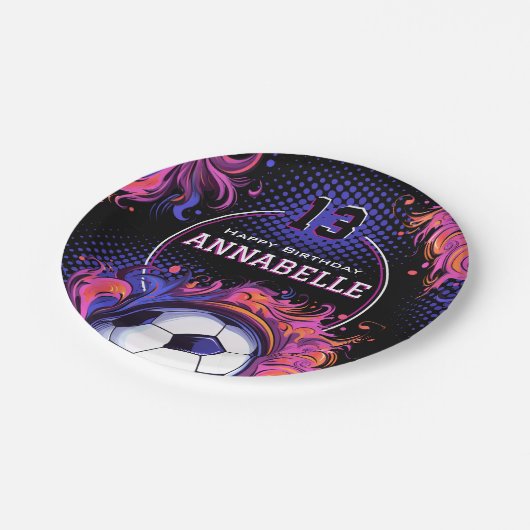 サッカーの誕生日パーティー ペーパープレート (アングル)