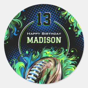 サッカーの誕生日パーティー ラウンドシール