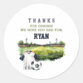 サッカーの誕生日パーティー ラウンドシール (正面)