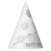 サッカーの誕生日パーティー（女の子） – 自分の帽子をカラー パーティーハット (左)