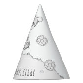 サッカーの誕生日パーティー（女の子） – 自分の帽子をカラー パーティーハット (右)