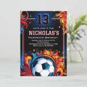 サッカーの誕生日パーティー 招待状 (スタンド正面)