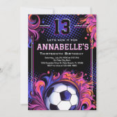 サッカーの誕生日パーティー 招待状 (正面)