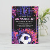 サッカーの誕生日パーティー 招待状 (スタンド正面)