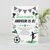 サッカーの誕生日パーティー 招待状 (スタンド正面)