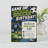 サッカーの誕生日パーティー 招待状 (スタンド正面)