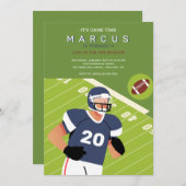 サッカーの誕生日パーティー 招待状 (正面/裏面)